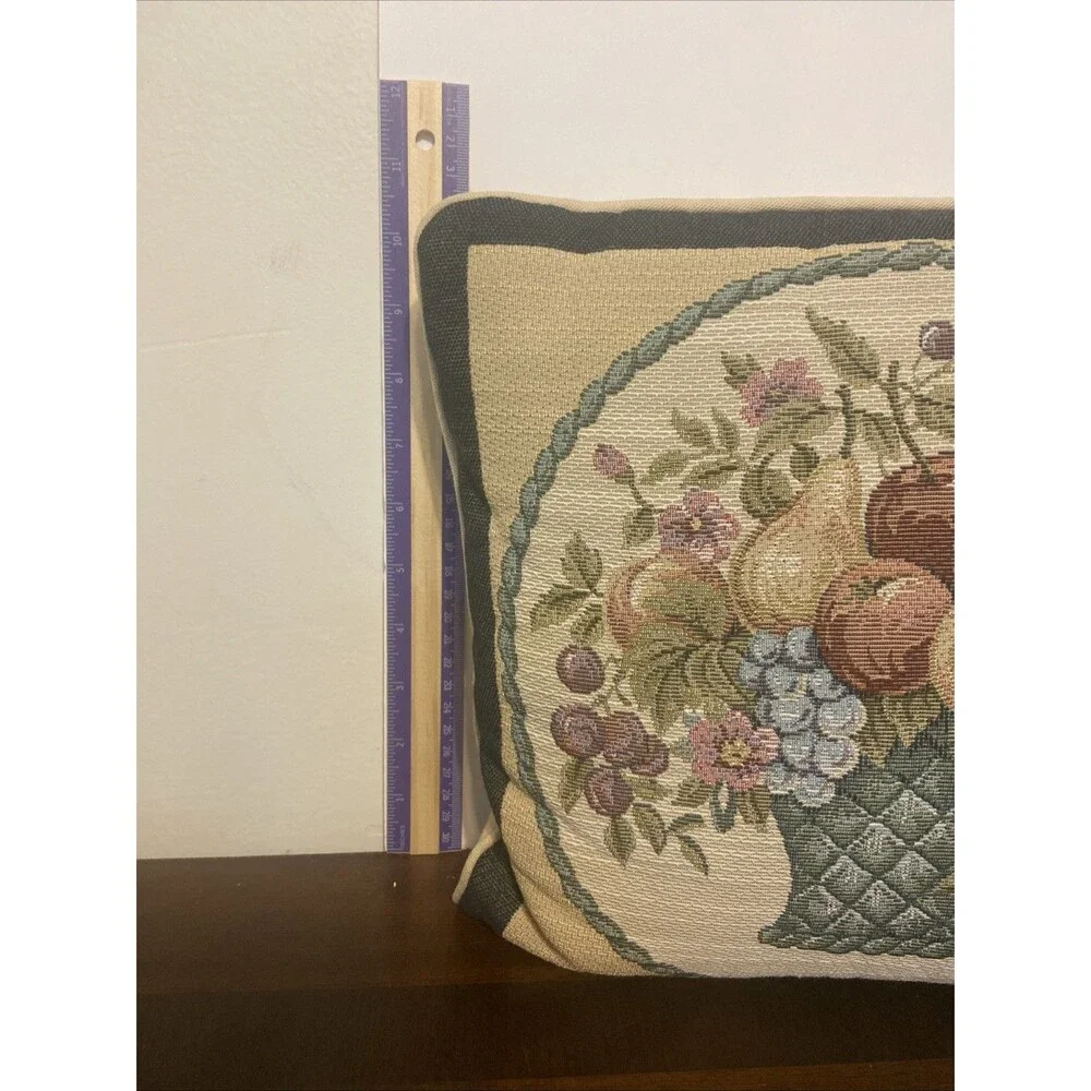 Throw Pillow Farmhouse Fruit Basket Cottage Print